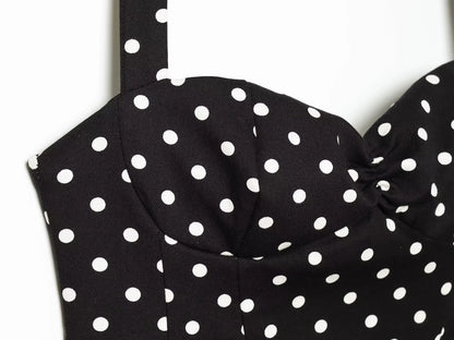 Sexy Y2K Girl Halter Tops Corset Slim Polka Dot Print Short Tops Fashion 2026 Spring Summer Streetwear Holiday Beach Top