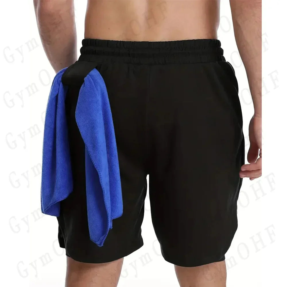 Funny Face 2 in 1 Shorts T Shirt Suits Men's Fitness Breathable Second Skin Compression Shirts Sets Gym Double Deck Shorts