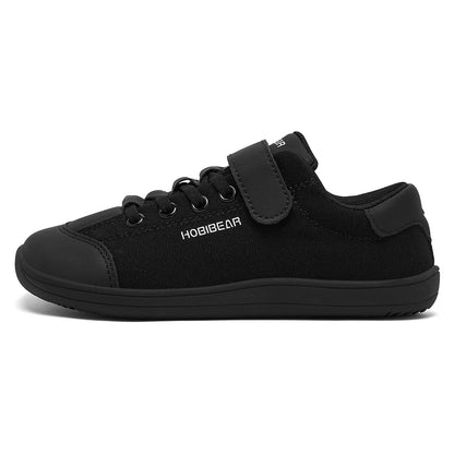 Boys Girls Barefoot Shoes Kids Wide Toe Minimalist Sneakers Lightweight Hook Loop Artificial Leather Fabric Shoes