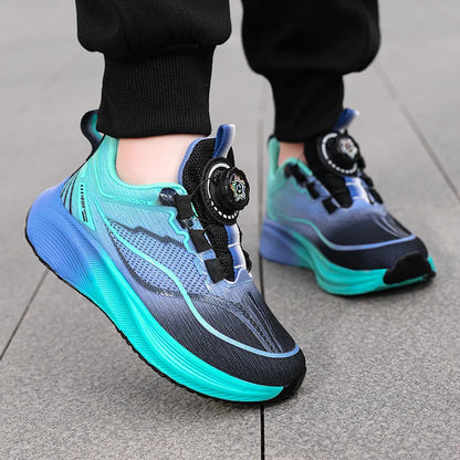 Outdoor Lace-up Boys Girls Knit Jogging Shoes Gym Sneakers Children‘s Basketball Shoes Non-slip Breathable Sports Training Shoes