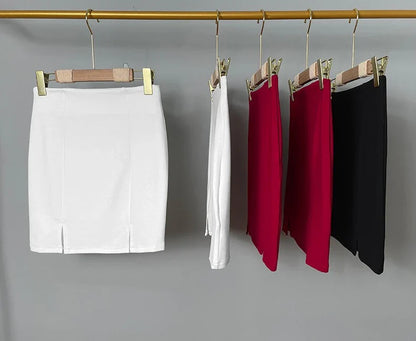 Korean Style 2026 Summer New Slim Comfortable Sexy Mini Skirt Elegant Solid Slim Versatile High Waist Bodycon Skirts for Women