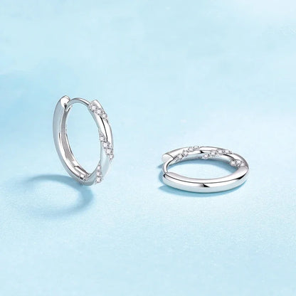 Women Valentine's Day 18K White Gold Wedding Hoop Earrings Girl 0.348CT Moissanite Diamond Daughter PT950 Platinum Birthday Gift