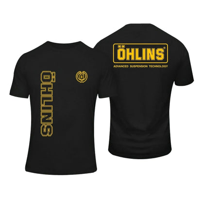 Tees Men Ohlins Shock Suspension Car Motorcycle Sport Racing T Shirt Summer Casual Oversized men's Short sleeve