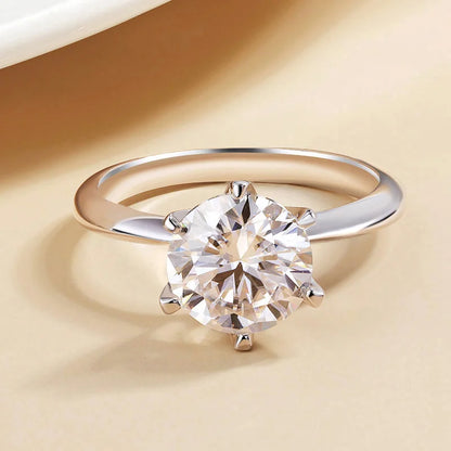 0.5-5CT Certified Moissanite Solitaire Ring for Women D Vvs1 Sparkling Wedding 925 Sterling Silver Lab Diamond Band GRA