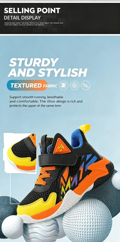 Summer Breathable Children's Sports Shoes Outdoor Basketball Shoes Kids Non-slip Platform Casual Sneakers For Boys Trainers