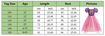 Girls Costume Sleeping Beauty Aurora Princess Party Rapunzel Halloween Snow White Cosplay Costume Kid Cinderella Dress up