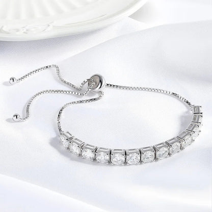 3/4/5mm Adjustable Moissanite Tennis Bracelet for Women Men D Vvs1 Round Gems Lab Diamond Chain S925 Sterling Silver