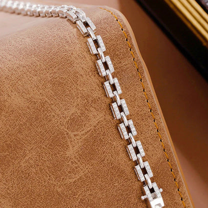 Luxury Designer Tank Chain Moissanite Bracelet for Women Party Wedding Fine Jewelry S925 Sterling Silver Diamond Bracelets