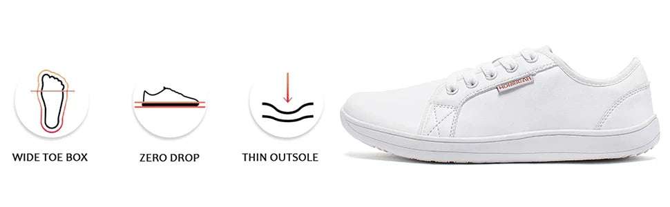 Minimalist Shoes for Men Women Wide Toe Barefoot Zero Drop Shoes Casual Artificial Leather Lightweight Walking Sneakers