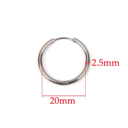 10pcs 316L Stainless Steel Hoop Earrings Women Men Punk Hiphop Circular Ear Buckle Ring Jewelry Gold Color Accessories Wholesale