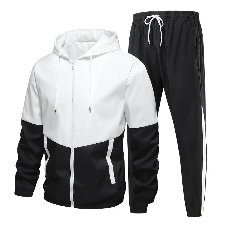 CHRLCK Men's Running Sportswear Suits Breathable Clothes Sports Joggers Training Gym Fitness Tracksuit Sets Men
