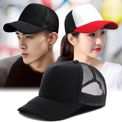 50 Color Unisex SummerTrucker Hat For Adult Net Baseball Cap Men Women Polyester Blank Mesh Adjustable Sun Hat Visor