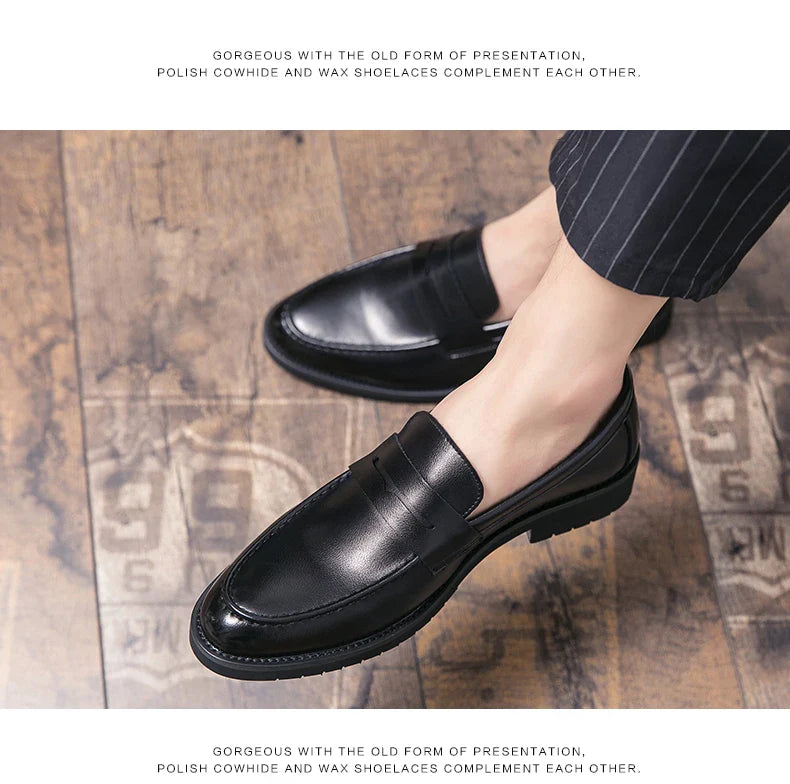 Classic Men's Dress Shoes Office Formal Leather Shoes High Quality Brogues Casual Business Shoes For Men Social Party Loafers