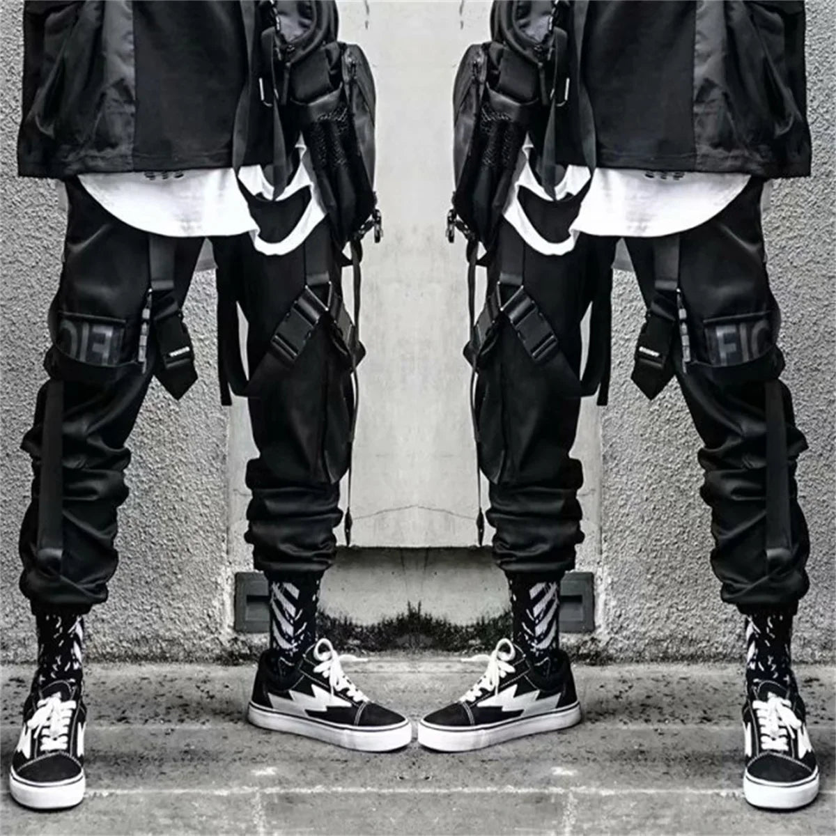 Techwear Cargo Pants Men Y2k Clothes Gothic Punk Harajuku Anime Streetwear Joggers Men's Pants Military Casual Harem Pants