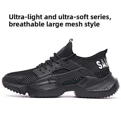 New Men's Summer Safety Work Shoes - Lightweight Soft Breathable Steel Toe Anti-Smash Anti-Puncture Footwear