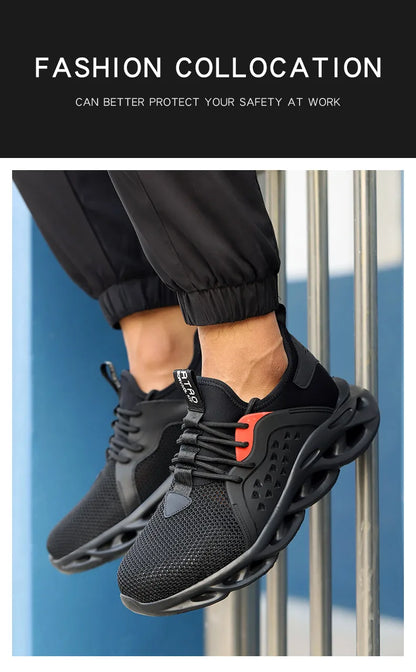 48 Size Unisex Work Safety Shoes Steel Toe Cap Light Breathable Sneaker For Men Anti-smash And Anti-puncture Safety Sneakers
