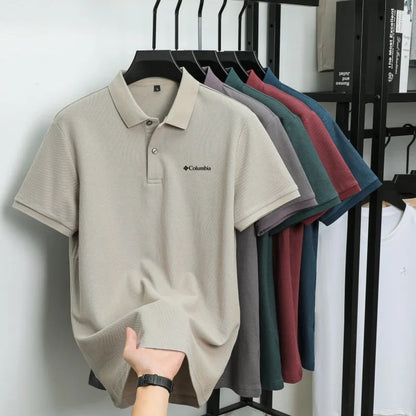 100% pure cotton summer new men's short sleeved polo shirt comfortable and breathablehigh-end brand designer embroidered T-shirt