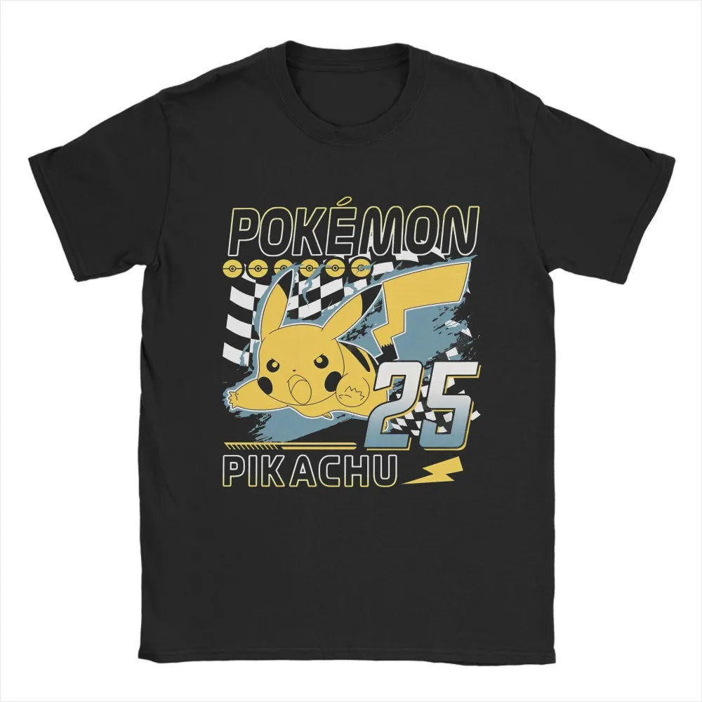 Nova camiseta super fofa masculina Pokémon Anime estampada, blusa casual folgada de manga curta unissex plus size de verão