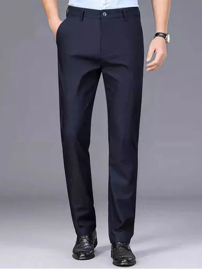 Men's Trousers Stretchy Suit Pants Summer Spring Casual Business Pants Breathable Comfortable Loose Straight Formal Pants