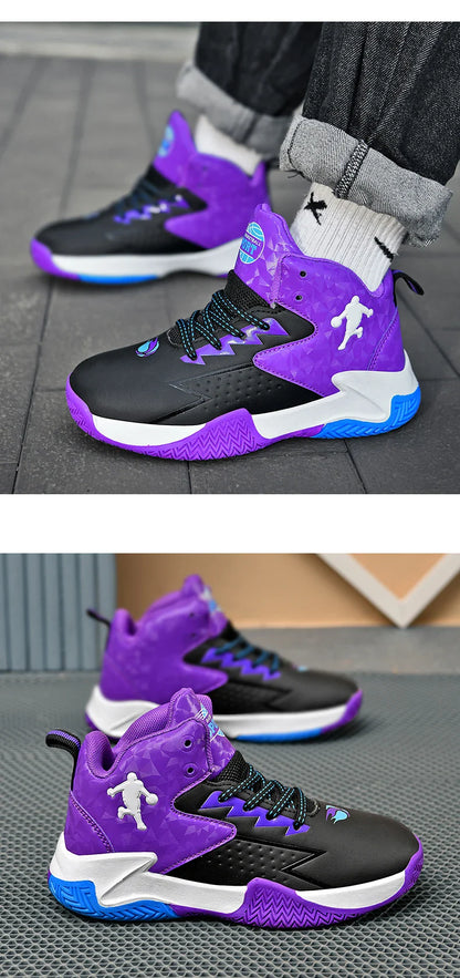 Children Basketball Shoes For Boys Girls Trainers High Top Sneakers Kids Training Shoes Outdoor Non-slip Children's Sports Shoes