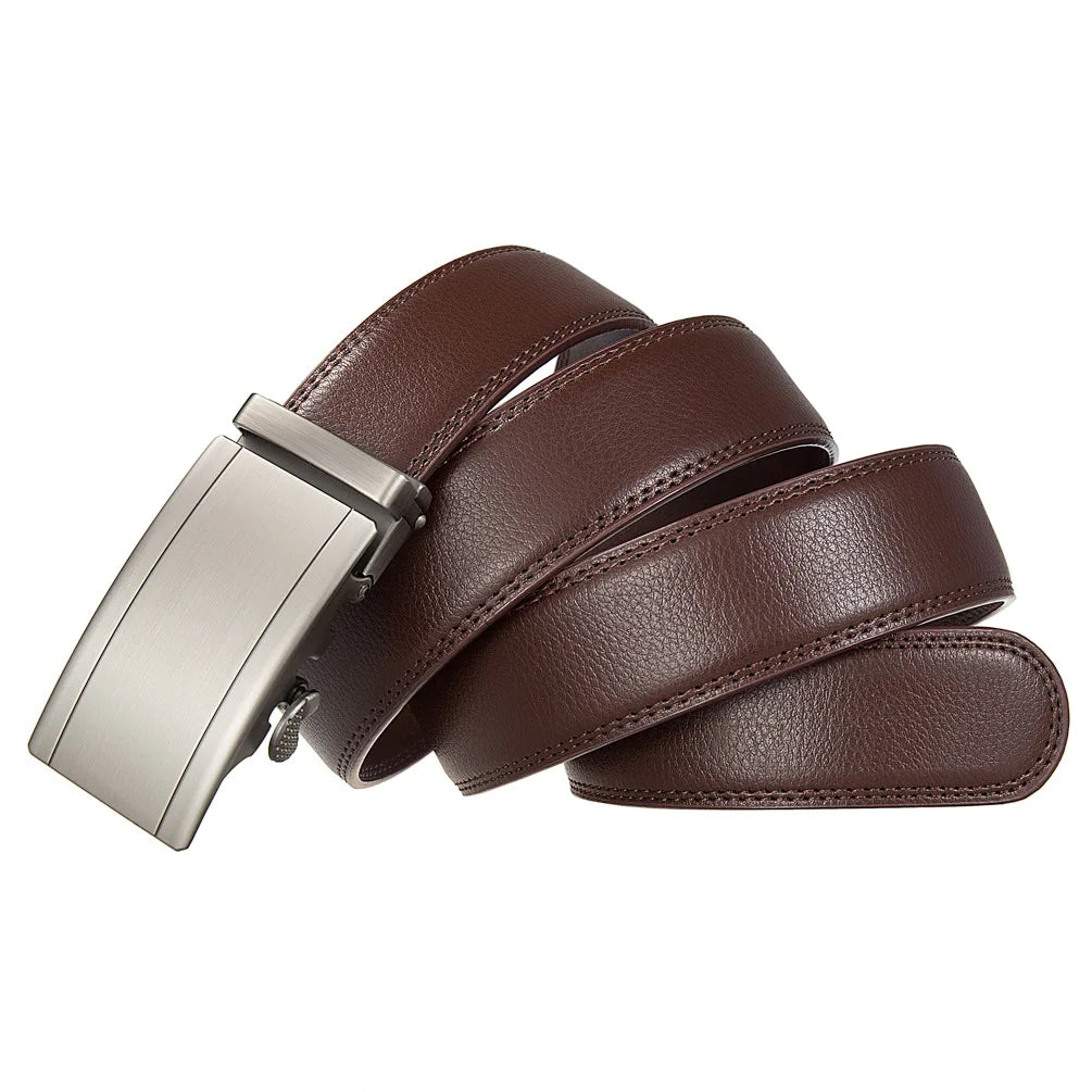 Famous Brand Belt Male Designer Automatic Buckle Genuine Leather Men Belt  Luxury Belts for Men 3.5cm New Black Brown Plus Size