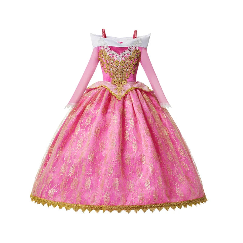 Vestido de Luxo Princesa Branca de Neve com Capa para Meninas Fantasia Infantil Cosplay de Fada Roupa de Carnaval para Crianças Vestido de Halloween