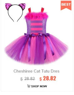 Pink Gray Mouse Tutu Dress for Baby Girls Grey Rat Costumes with Ears Bow Tie Tail Kids Animal Carnival Outfit Birthday Clothes