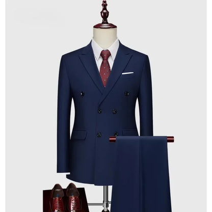 Men's Slim Fit 2 Piece Suit Elegant Business Wedding Party Blazer Jacket PantsElevate Your Look