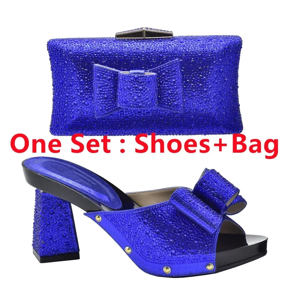 Shoe and Bag Set African Sets 2026 Fashion Gold Color Ladies Matching Shoe and Bag Set for Women Italian Ladies Shoe and Bag Set