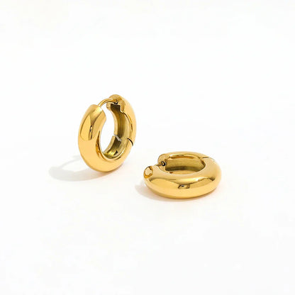 Jewelry Waterproof & Tarnish Free Minimalist PVD New Small Circle Huggie Stainless Steel Earring for Women