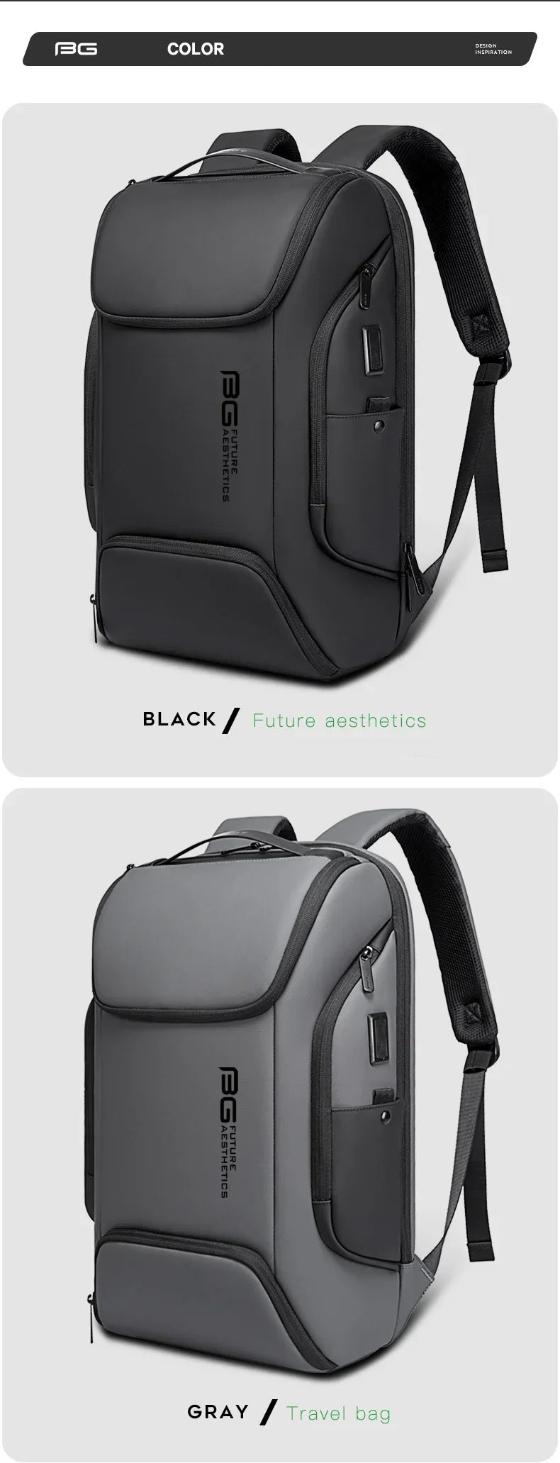 Business USB Charging Smart Backpacks Fits 15.6 Inch Laptop Commute Backpack WaterProof Carry On Bag for Men Travel Bags