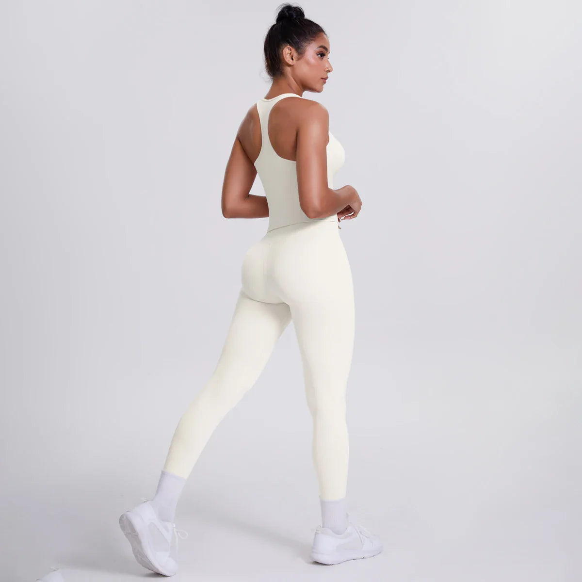Yoga Top Set Fitness Gym Suit Training Sleeveless Sport Gym Tops Crossover Back Sports Underwear Tummy Control Slimming
