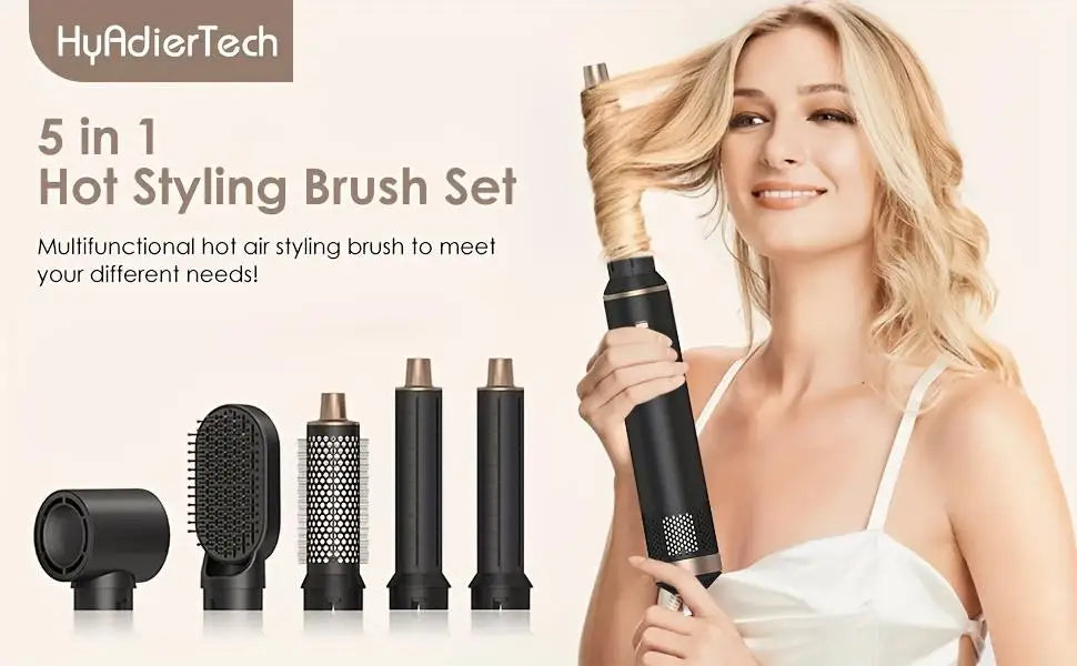 5 in 1 Blow Dryer Brush, Hair Dryer Brush Air Curler Air Curling Wrap Styler, Hot Air Brush Negative Ion Curler