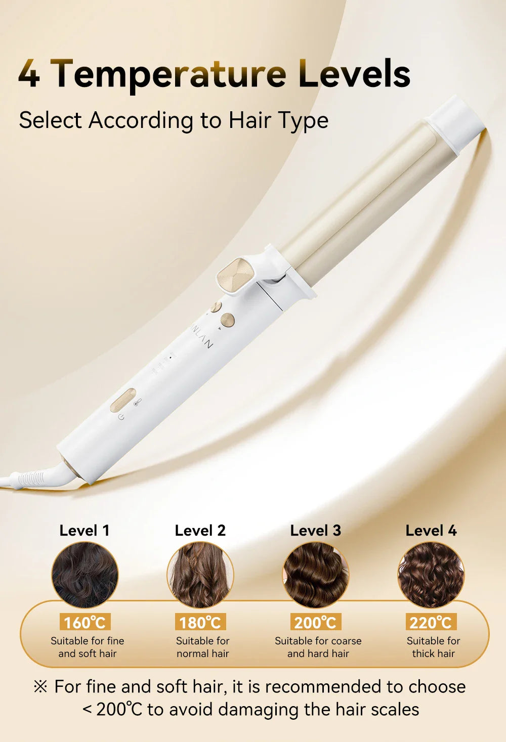 Automatic Curling Iron 30s Fast Heating Smart Temperature Control Ceramic Coating Long Lasting Curls Rotary Hair Curler