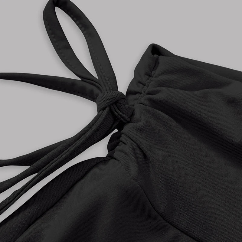 Summer new style simple pure color women's skirt fashion versatile elegant trendy fake drawstring A-line mini super short skirt