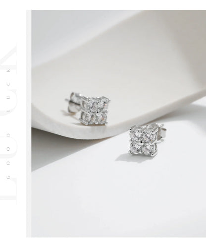 Simple D Color Moissanite 925 Sterling Silver Dazzling Lab Created Diamond Ideal Cut Stud Earrings For Women Jewelry