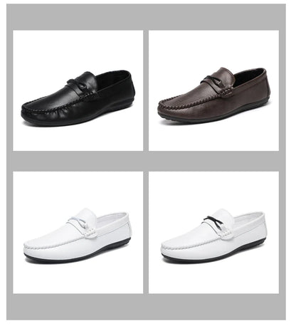 Mocassins Minimalistas Masculinos Sapatos Casuais de Couro Confortáveis Para Homens Sapatos de Condução Antiderrapantes Sapatos de Escritório Slip-on Tamanho Grande 46