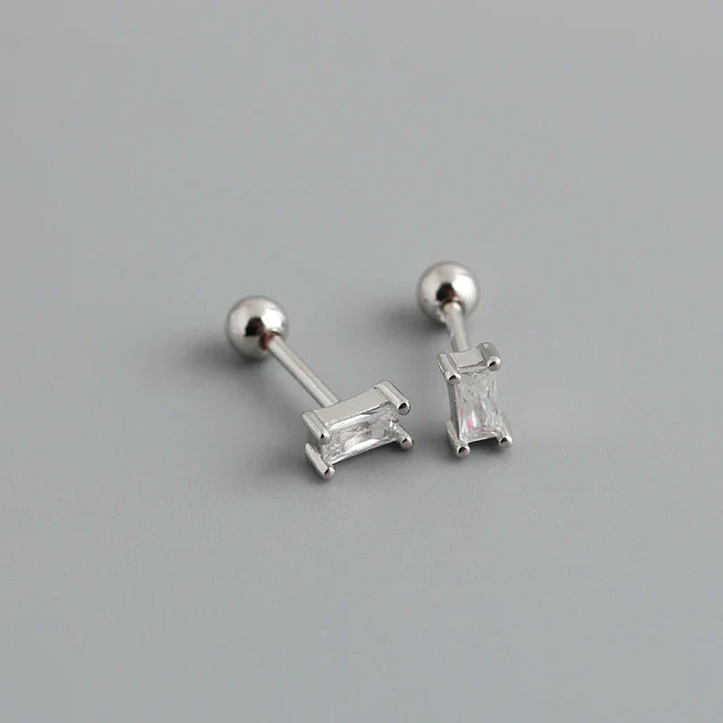 925 Sterling Silver Fashion Korean Petal Screw Bead Stud Earrings for Women Charm Ear Bone Piercing Jewelry Accessories