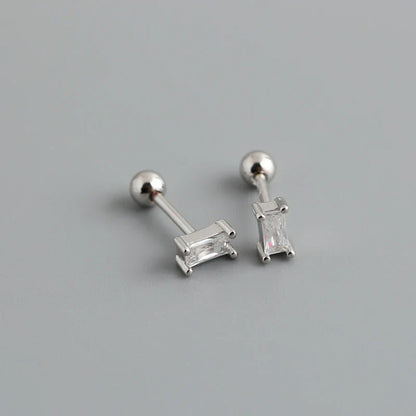 925 Sterling Silver Fashion Korean Petal Screw Bead Stud Earrings for Women Charm Ear Bone Piercing Jewelry Accessories
