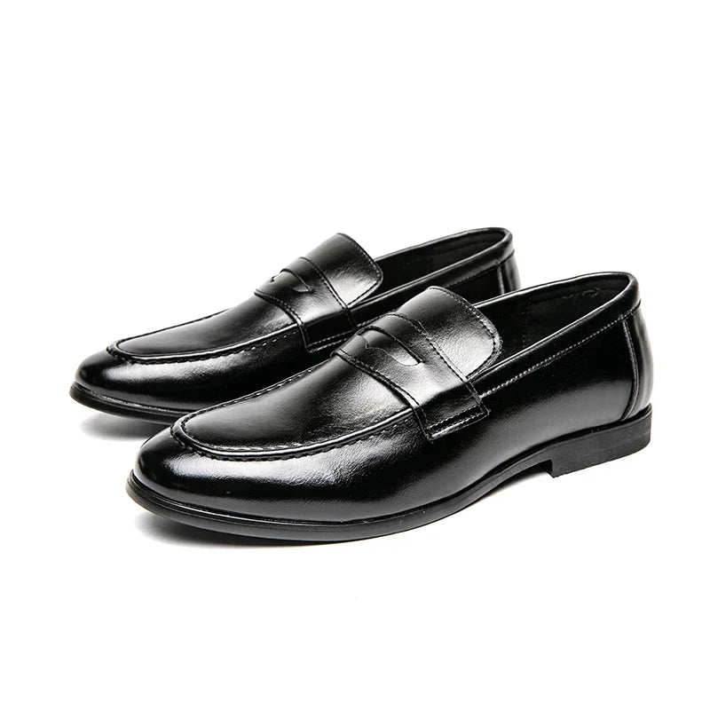 Men's Dress Shoes Trend Casual Business Leather Shoes For Men Classic Slip On Formal Social Wedding Leather Shoes Men Loafers