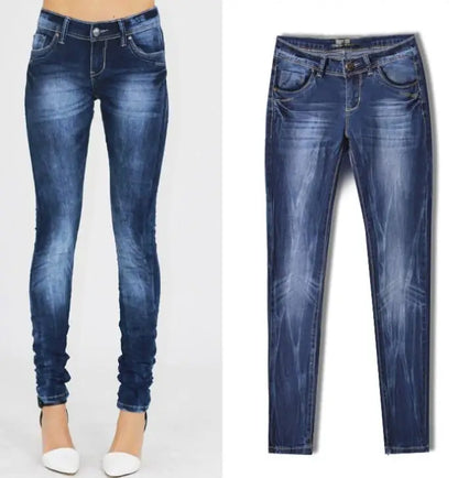 Women's Tight Denim Pencil Pants, Low Waisted Jeans