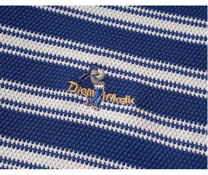 Classic striped men polo shirt summer cool breathable short sleeve fashion brand letter embroidery luxuriou casual lapel T-shirt