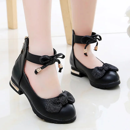 2026 Shiny Bow Stage Elegant Comfortable Catwalk Fashion Spring/summer Students Baby Girls Princess Shoes Cute Kids Sandals