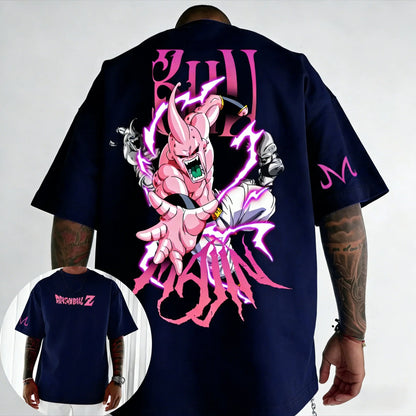 Anime T-shirt Summer New Majin Buu Co Branded Men and Women Harajuku Loose Casual Parent Child Short Sleeve