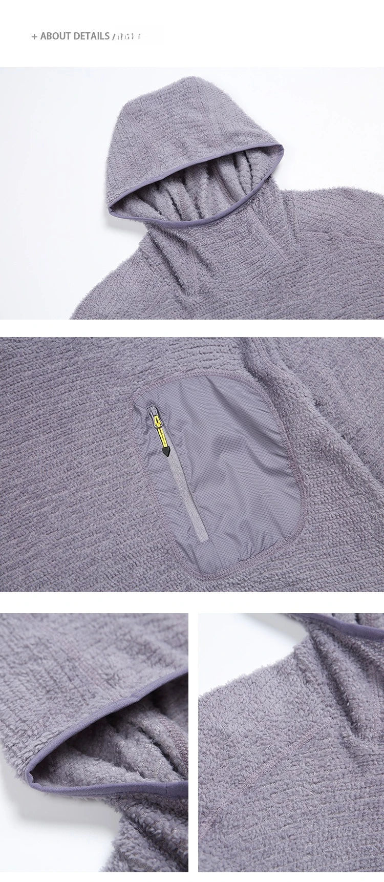 All Season 190g Ultra-light Breathable Thermal Hoodie, Urban Outdoor Techwear Mid-layer with Thumbholes & Zip Pocket