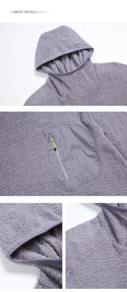 All Season 190g Ultra-light Breathable Thermal Hoodie, Urban Outdoor Techwear Mid-layer with Thumbholes & Zip Pocket