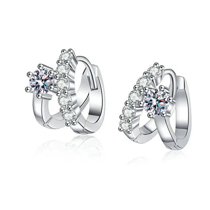 100% Real D Color 0.3CT 4mm Moissanite Hoop Earrings For Women S925 Sterling Silver Plated 18K White Gold Diamond Earring