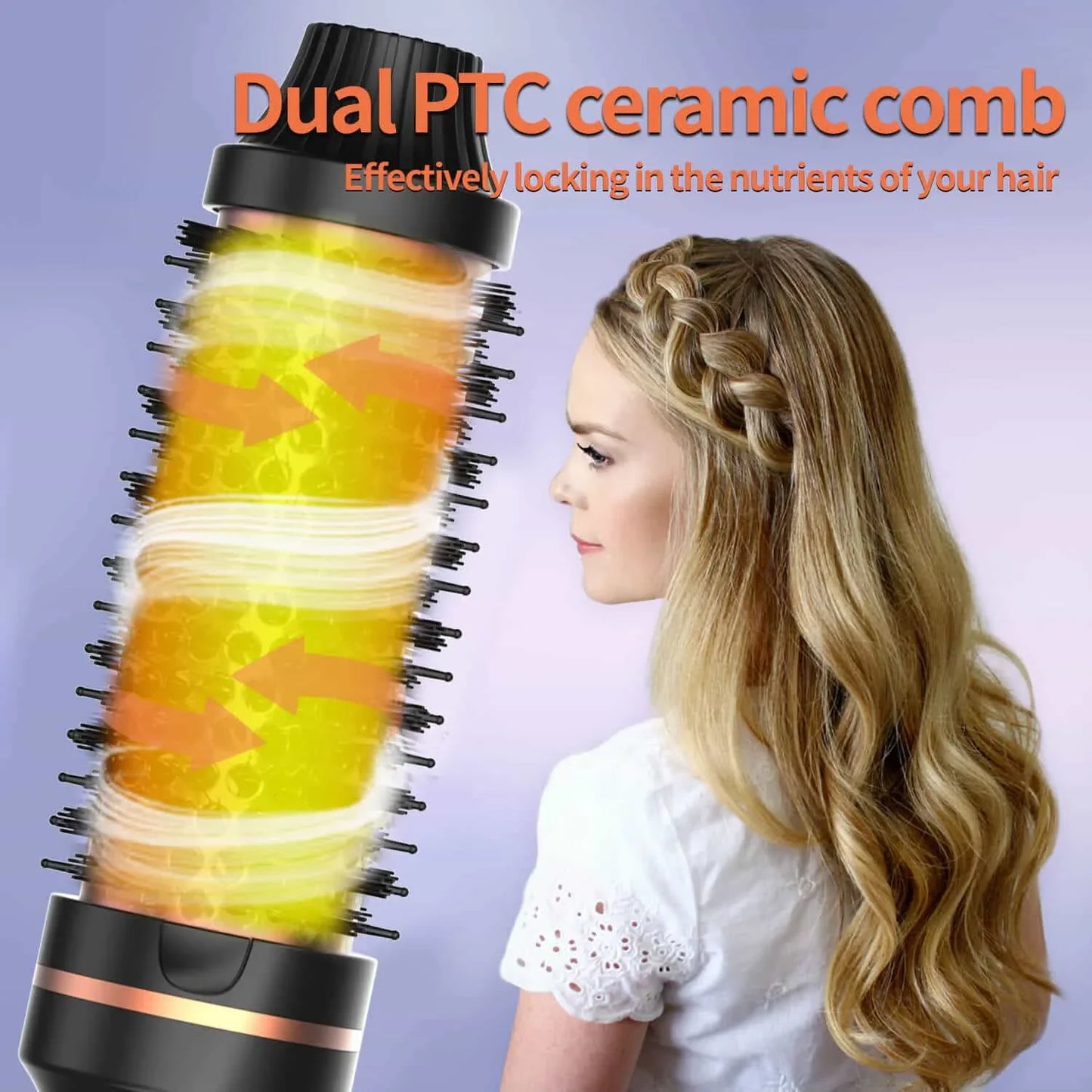 Thermal Brush Styling Comb Electric Fast Heating Anti Scald 3 in 1 Straightener Heated Brush Professional Hair Styling Brush