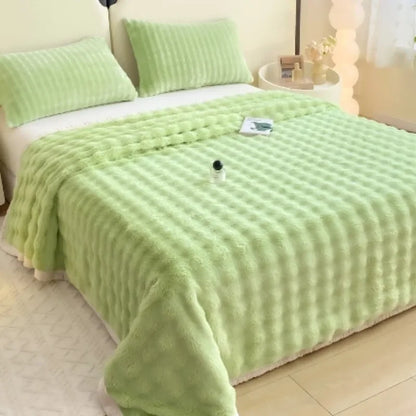 1pc Bubble velvet milk velvet blanket is soft  warm  breathable and can be used as a blanket  bed sheet  or blanket