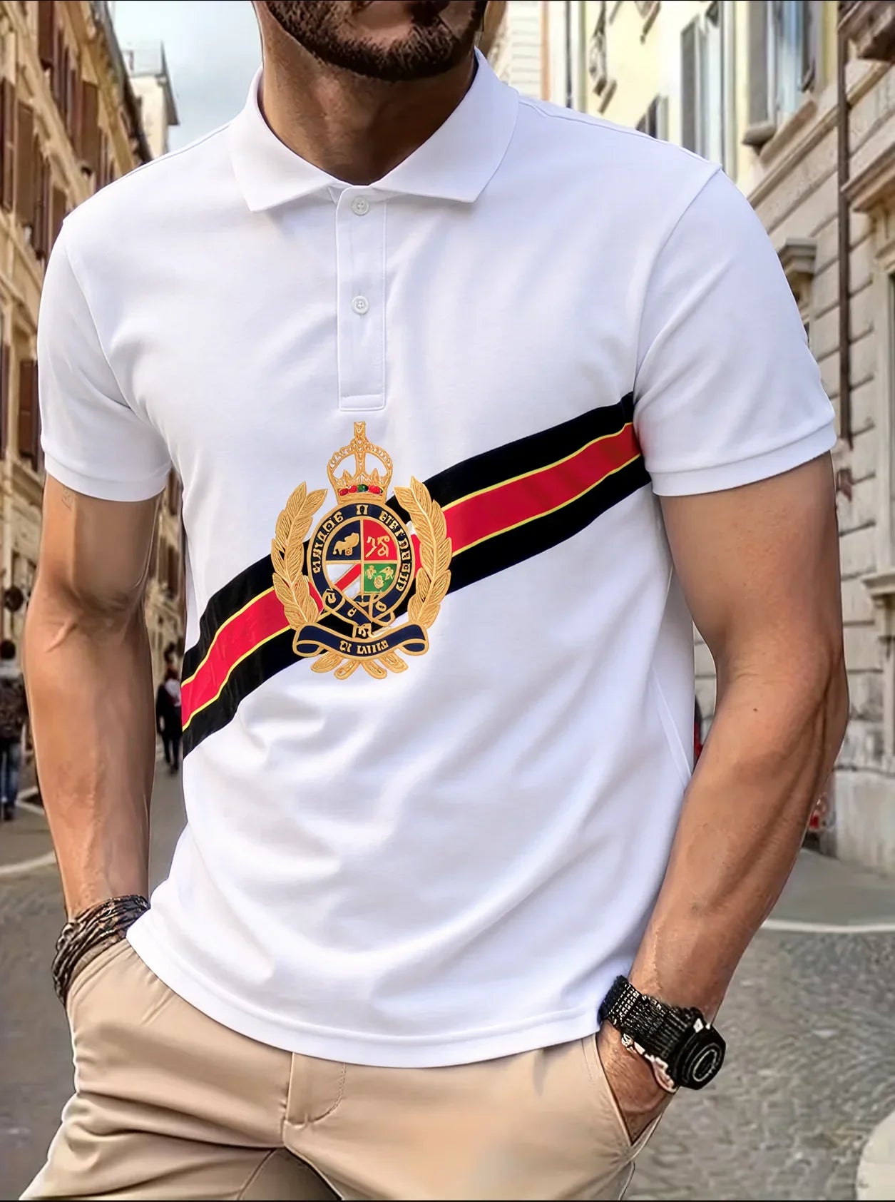 Men's polo shirt survival of the fittest cotton embroidery stitching color classic fashion original design pure cotton quality